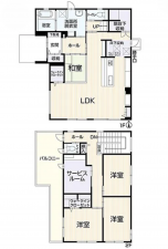岡山市北区高松原古才、中古一戸建ての間取り画像です