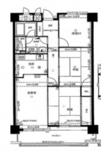 岡山市北区南中央町、マンションの間取り画像です