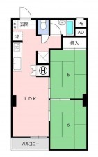 岡山市北区津島東、マンションの間取り画像です