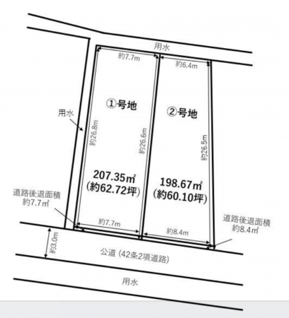 岡山市北区富田、土地の間取り画像です