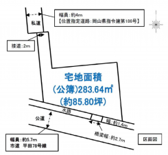 岡山市北区平田、土地の間取り画像です