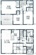 岡山市北区宿、中古一戸建ての間取り画像です