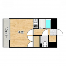 岡山市北区伊島町、マンションの間取り画像です