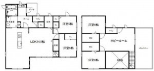 岡山市北区津高台、中古一戸建ての間取り画像です