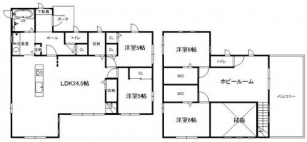 岡山市北区津高台、中古一戸建ての間取り画像です