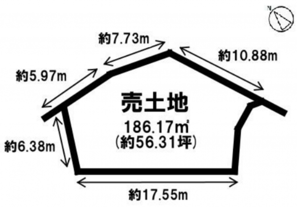 岡山市北区津島東、土地の間取り画像です