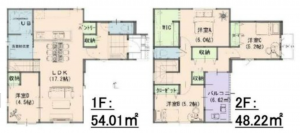 岡山市北区今保、新築一戸建ての間取り画像です