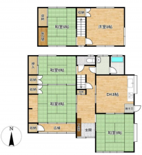 岡山市北区芳賀、中古一戸建ての間取り画像です