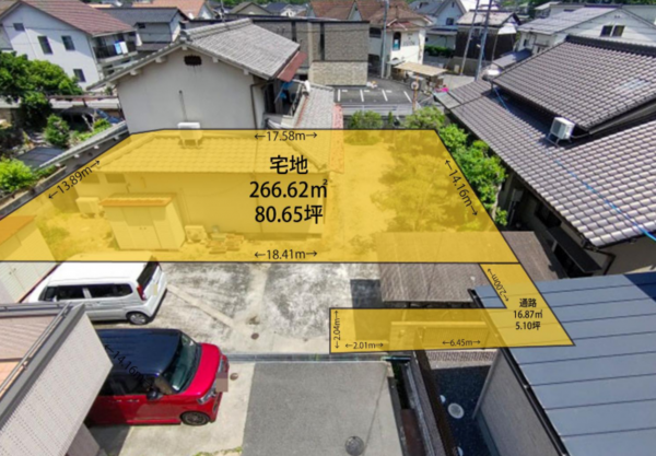 岡山市北区北方、土地の画像です