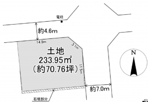 岡山市北区津高、土地の間取り画像です