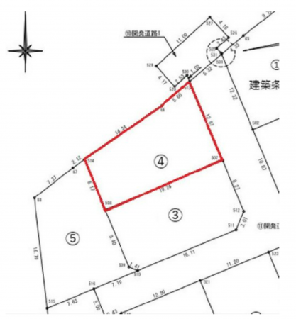 岡山市北区庭瀬、土地の間取り画像です