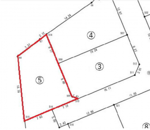 岡山市北区庭瀬、土地の間取り画像です