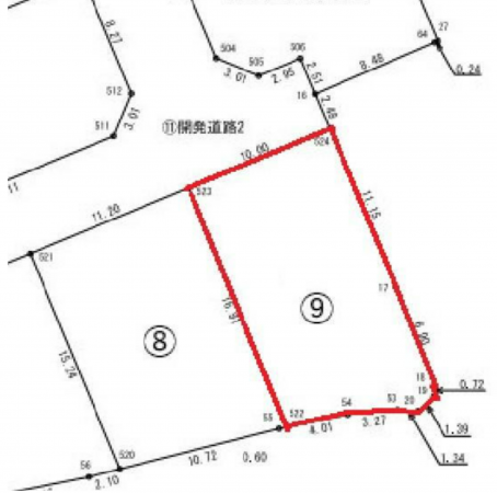 岡山市北区庭瀬、土地の間取り画像です