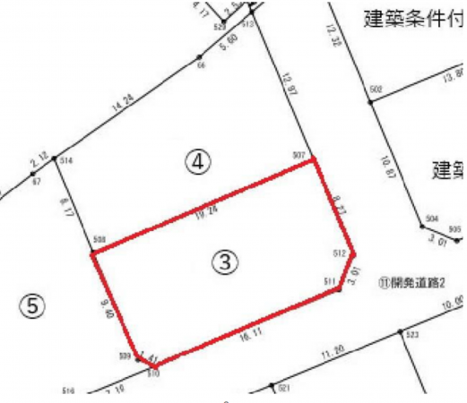 岡山市北区庭瀬、土地の間取り画像です