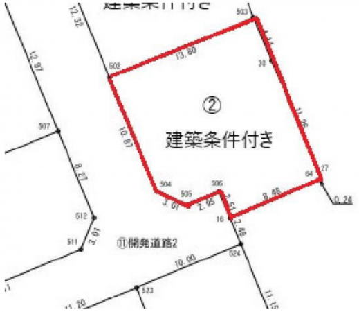 岡山市北区庭瀬、土地の間取り画像です