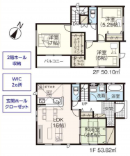 岡山市北区西辛川、新築一戸建ての間取り画像です
