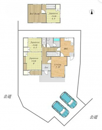 岡山市北区宿、中古一戸建ての間取り画像です