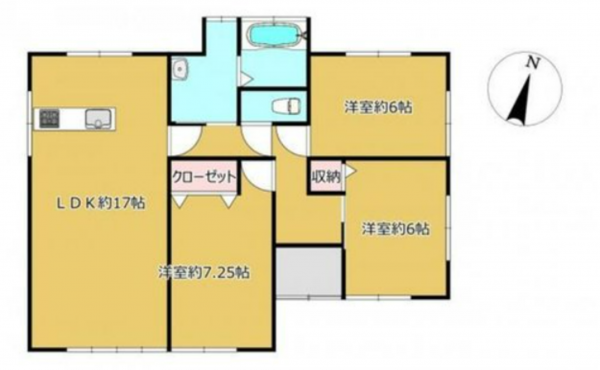 岡山市北区佐山、中古一戸建ての間取り画像です
