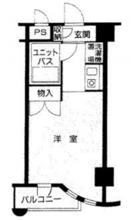 岡山市北区春日町、マンションの間取り画像です