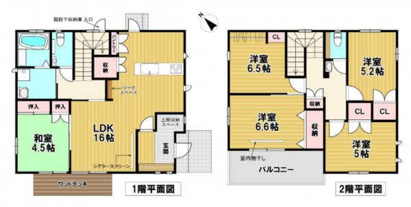 岡山市北区小山、中古一戸建ての間取り画像です