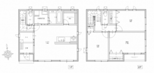 岡山市北区庭瀬、新築一戸建ての間取り画像です