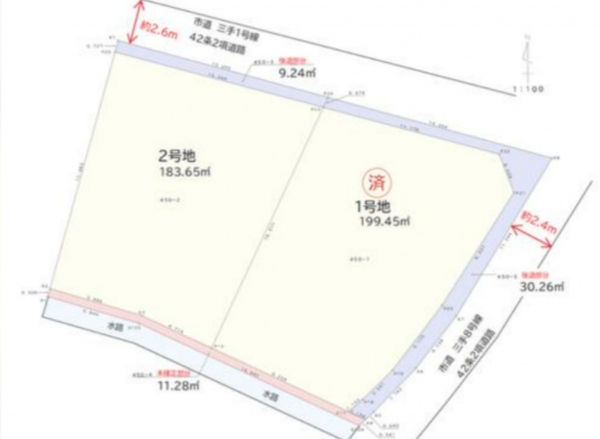 岡山市北区三手、土地の間取り画像です