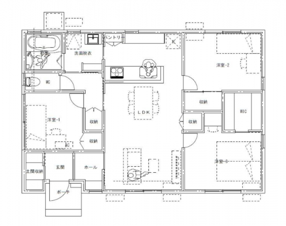 岡山市北区横井上、中古一戸建ての間取り画像です