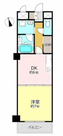 岡山市北区東古松、マンションの間取り画像です
