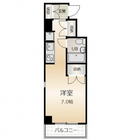 岡山市北区春日町、マンションの間取り画像です
