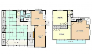 岡山市北区御津宇垣、中古一戸建ての間取り画像です