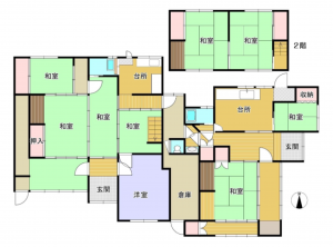 岡山市北区富原、中古一戸建ての間取り画像です