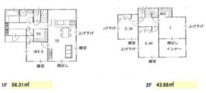 岡山市北区撫川、新築一戸建ての間取り画像です