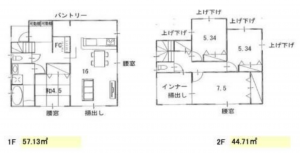 岡山市北区撫川、新築一戸建ての間取り画像です