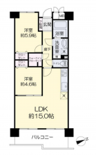 岡山市北区七日市西町、マンションの間取り画像です