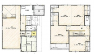 岡山市北区花尻あかね町、新築一戸建ての間取り画像です
