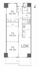 岡山市北区西古松西町、マンションの間取り画像です