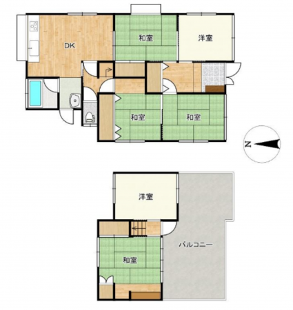 岡山市北区平野、中古一戸建ての間取り画像です