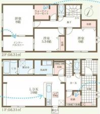 岡山市北区西辛川、新築一戸建ての間取り画像です