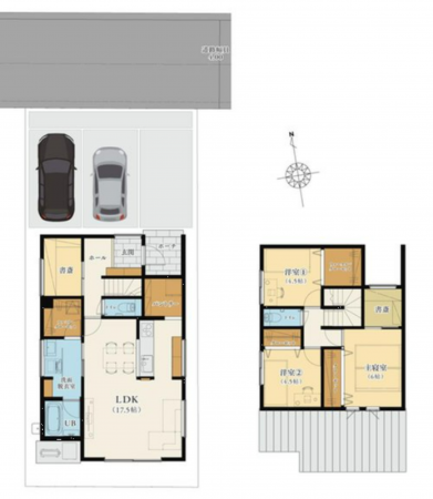 岡山市北区神田町、新築一戸建ての間取り画像です