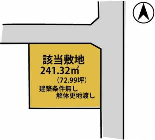 岡山市北区下伊福上町、土地の間取り画像です