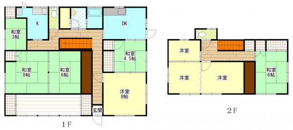 岡山市北区津高、中古一戸建ての間取り画像です