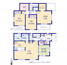 岡山市北区大安寺中町、新築一戸建ての間取り画像です