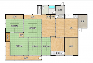 岡山市北区御津紙工、中古一戸建ての間取り画像です