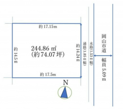 岡山市北区大安寺中町、土地の間取り画像です