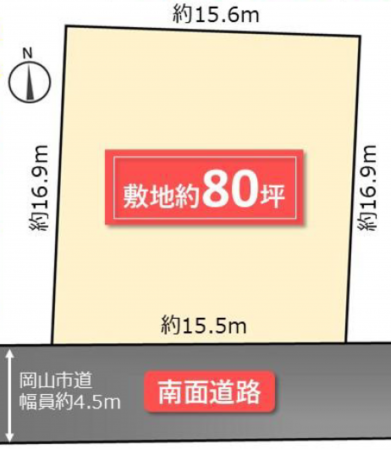 岡山市北区青江、土地の間取り画像です