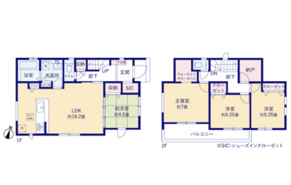 岡山市北区大安寺中町、新築一戸建ての間取り画像です
