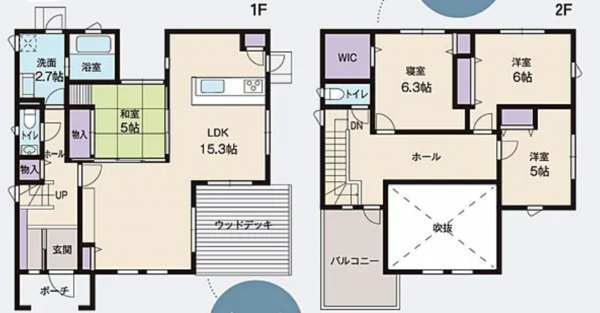 岡山市北区芳賀、新築一戸建ての間取り画像です