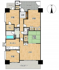 岡山市北区西長瀬、マンションの間取り画像です