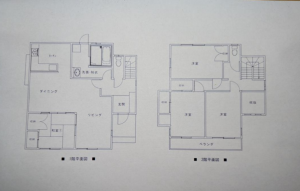 岡山市北区津高、中古一戸建ての間取り画像です