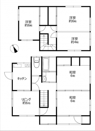 岡山市北区御津新庄、中古一戸建ての間取り画像です